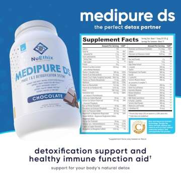 NuEthix Formulations Medipure DS with Rice Protein Phase 1 & 2 Detoxification System, Supplement to Help Support The Body’s Natural Detoxification Process, Chocolate (Non-Caffeinated), 21 Servings