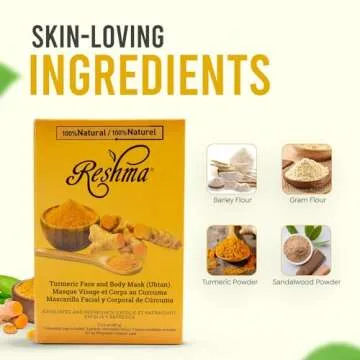 Reshma Beauty Turmeric Face Mask (Ubtan) | All Natural Ingredients - Barley Seed, Gram Seed, Turmeric, and Sandalwood | Brightening and Hydrating Mask | Haldi Ceremony Powder | (Pack of 12), 2.12 oz