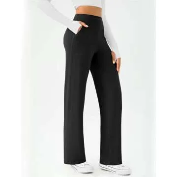 DLOODA Women's Wide Leg Yoga Pants - Comfy, Stylish, Pockets