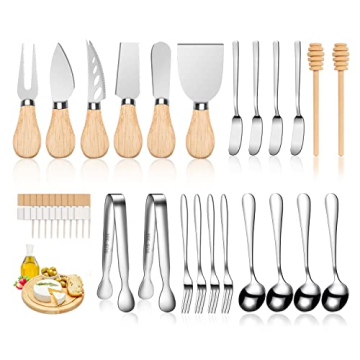 LifeMusican Wooden Cheese Spreader Knife Set for Entertaining