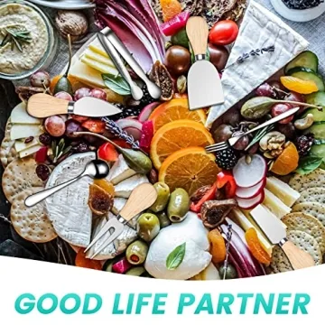 LifeMusican Wooden Cheese Spreader Knife Set for Entertaining