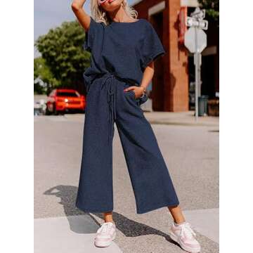 SHEWIN Women's Cozy 2 Piece Lounge Set - Casual Fashion for All Occasions!