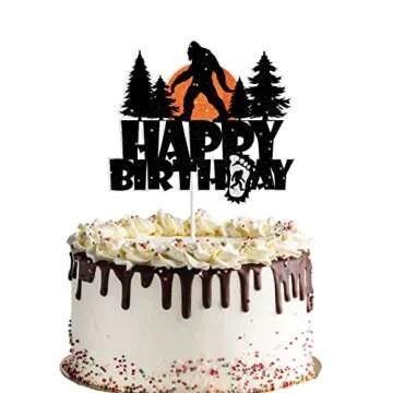 Bigfoot Cake Topper for Boys Girls Kids Men Sasquatch Crossing Party Supplies Camping Jungle Theme D...