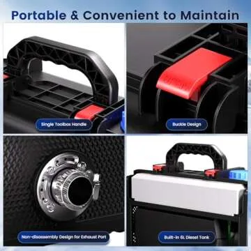 HCALORY 12V Portable Diesel Heater, 2024 upgrade Toolbox 2 Diesel Air Heater 8KW All-in-One Parking Heater, 6L Fuel Tank with APP Control Work at Altitude Max 20000 ft for Car Trucks RV and camper