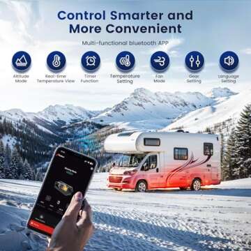 HCALORY 12V Portable Diesel Heater, 2024 upgrade Toolbox 2 Diesel Air Heater 8KW All-in-One Parking Heater, 6L Fuel Tank with APP Control Work at Altitude Max 20000 ft for Car Trucks RV and camper