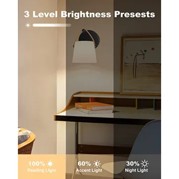 TACAHE Rechargeable Wall Light with 3 Brightness Settings