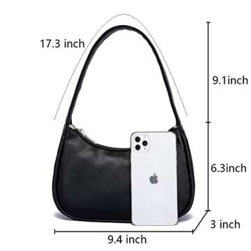 lapsting Small Purse for Women Mini Shoulder Bags Black Clutch Handbags Y2k Fashion PU Leather Purse...