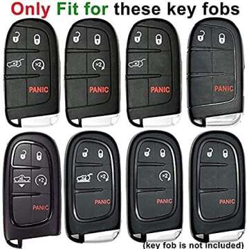 Compatible with Jeep Key Fob Cover with Leather Keychain Soft TPU Protection Key Case for Grand Cher...
