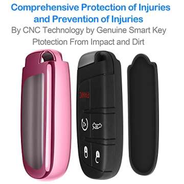 Jeep Key Fob Cover with Leather Keychain for Durability