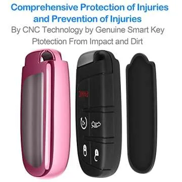 Jeep Key Fob Cover with Leather Keychain for Durability