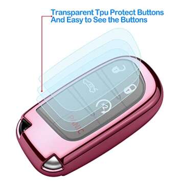 Jeep Key Fob Cover with Leather Keychain for Durability