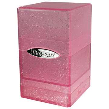 Ultra Pro - Satin Tower 100+ Card Deck Box (Glitter Pink) - Protect Your Gaming Cards, Sports Cards ...