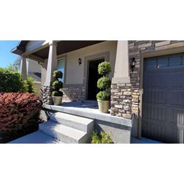 Topiary Trees Artificial Outdoor 2 Pack - 4.6' Nearly Natural Artificial Plants Designer Topiary Ball Trees -Faux Topiary Artificial Plant Boxwood -UV Protected Artificial Topiary Ball Indoor/Outdoor