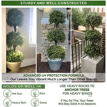 Artificial Topiary Trees Outdoor 2 Pack Stylish Greenery