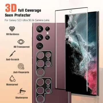 [2+2 Pack] for Samsung Galaxy S22 Ultra 5G Screen Protector Tempered Glass Camera Lens Protector,Touch Sensitive,Fingerprint Support,9H Hardenss