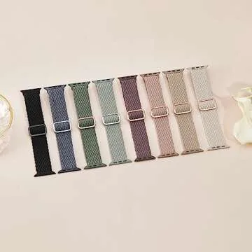 Braided Solo Loop Compatible with Apple Watch Band 38mm 40mm 41mm 42mm 44mm 45mm 46mm 49mm for Women Men, Stretchy Straps Elastic Sport Wristbands for iWatch Series 10 9 8 7 6 5 4 3 SE Ultra Ultra 2