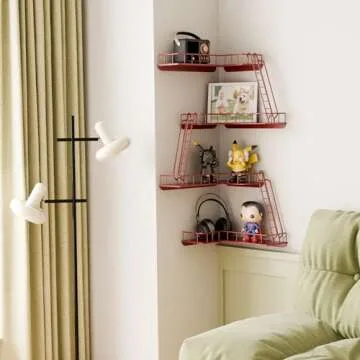 WOPITMER Fire Escape Wall Shelf - Modern City Style 4-Tier Corner Wall Shelves, Easy to Install Meta...