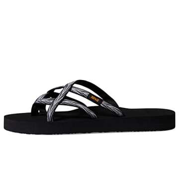 Teva Women's Olowahu Sandal, Palms Black/White, 10