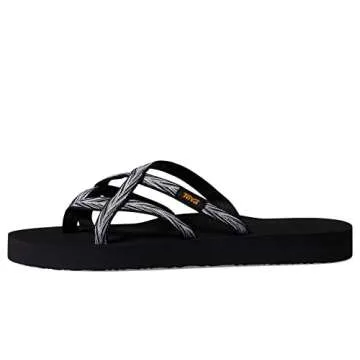 Teva Women's Olowahu Sandal, Palms Black/White, 10