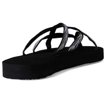 Teva Women's Olowahu Sandal, Palms Black/White, 10