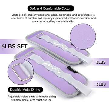 Ankle Weights, Wrist Leg Arm Weights for Women Men with Adjustable Straps, Strength Training Weighte...