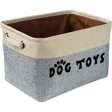 PET ARTIST Gray Dog Toy Storage Basket - Stylish Organizer
