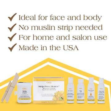 GiGi Strip Free Honee Complete Hair Waxing, at Home Hair Removal Kit