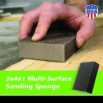 Gator Multi-Surface Sanding Sponge, 3" x 4" x 1", 80/120 Grit Medium/Fine, 6 Pack