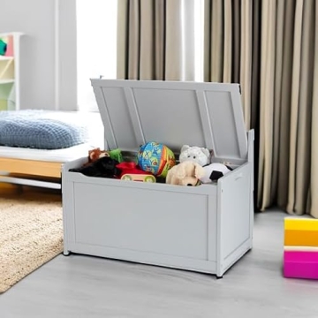 Melissa & Doug Wooden Toy Chest - Gray Furniture For Kids