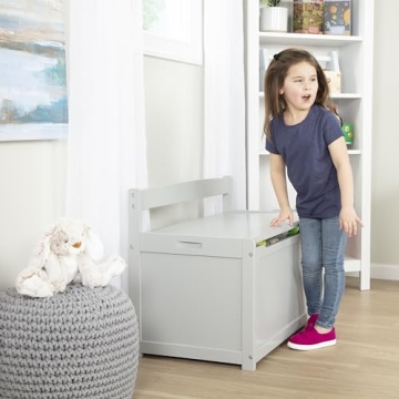 Melissa & Doug Wooden Toy Chest - Gray Furniture For Kids