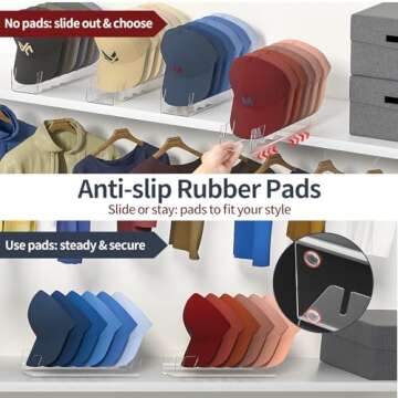 GoMaihe Hat Organizer for Baseball Caps: 2-pack Acrylic Hat Display Stand for Closet - Clear Cap Storage Holder for Ball Cap, Golf Cap, Trucker Hat - Install-free | Easy Grab | Minimalist