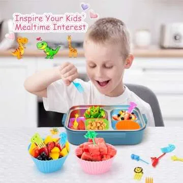 80PCS Silicone Lunch Box Dividers - Fun Meal Accessories for Kids