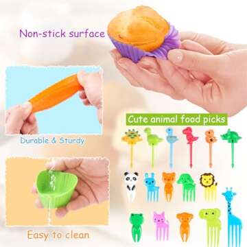 Colorful 80PCS Silicone Lunch Box Dividers Set for Kids