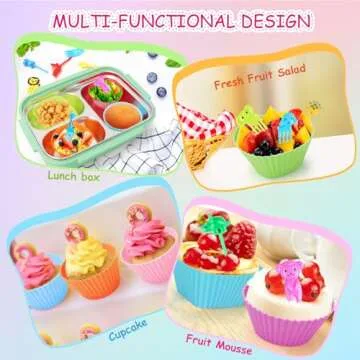 Colorful 80PCS Silicone Lunch Box Dividers Set for Kids