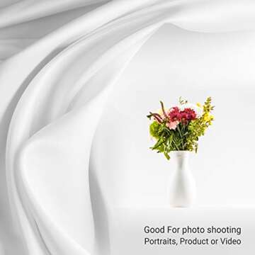 Julius Studio 10 x 12 feet Pure White Backdrop Screen Long-Life Reusable Background, Higher Density ...