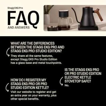 Fellow Stagg EKG Pro Electric Gooseneck Kettle - Pour-Over Coffee and Tea Pot, Stainless Steel, Quick Heating, Matte Black with Walnut Wood Handle, 0.9 Liter