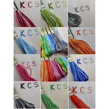 KCS 9 Skeins Cotton Embroidery Floss + Metallic Thread Pack