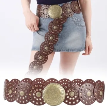 Dazzleimart Vintage Wide Disc Western Style Belt
