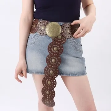 Dazzleimart Vintage Wide Disc Western Style Belt
