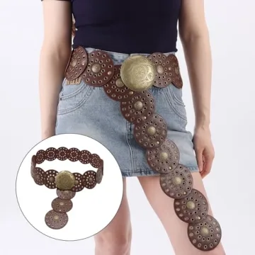 Dazzleimart Vintage Wide Disc Western Style Belt