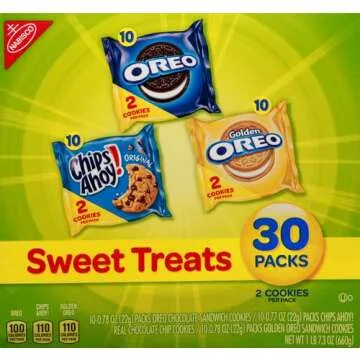 Nabisco Sweet Treats Cookie Variety Pack 30 Snack Packs