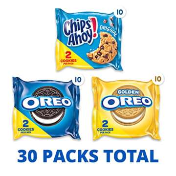 Nabisco Sweet Treats Cookie Variety Pack OREO, OREO Golden & CHIPS AHOY!, 30 Snack Packs (2 Cookies Per Pack) (Pack of 2)