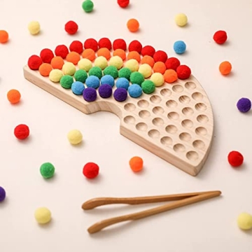 Colorful Wooden Peg Board Beads Game for Toddlers