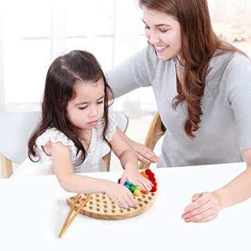 Colorful Wooden Peg Board Beads Game for Toddlers