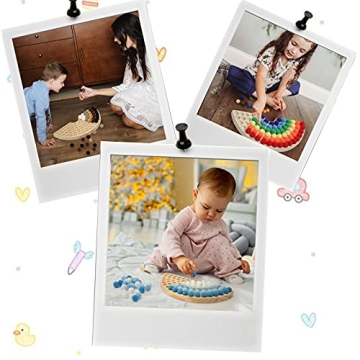 Colorful Wooden Peg Board Beads Game for Toddlers