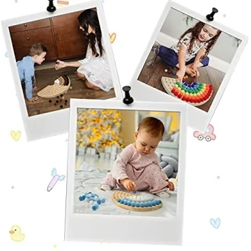 Colorful Wooden Peg Board Beads Game for Toddlers