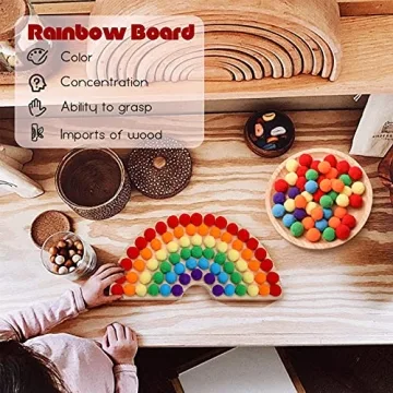 Colorful Wooden Peg Board Beads Game for Toddlers