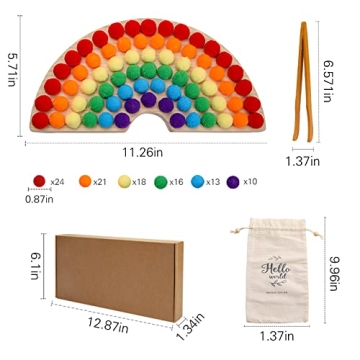 Colorful Wooden Peg Board Beads Game for Toddlers