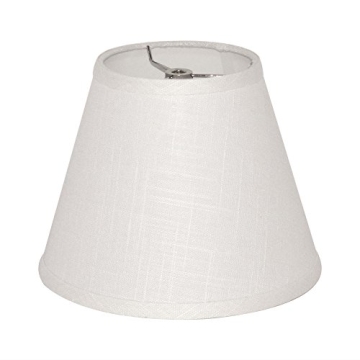 TOOTOO STAR Barrel White Small Lamp Shade - 5x9x7 Inch, Elegant Fabric Cloth Design for Table Lamps