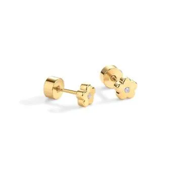 PAVOI 14K Gold Mini Flower Earrings for Women